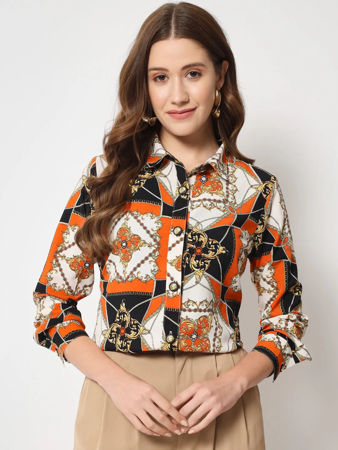 Women Classic Paris Printed Casual Shirt