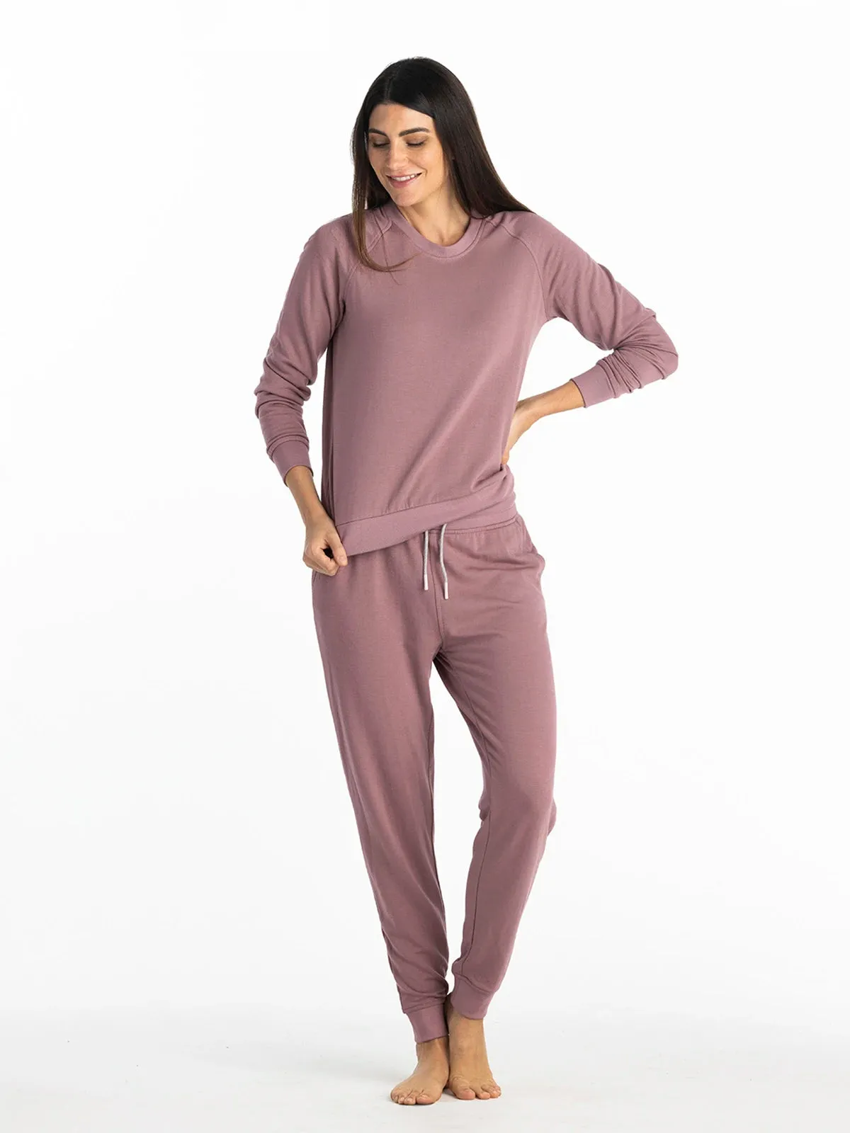 Women's Bamboo Lightweight Fleece Crew - Canyon