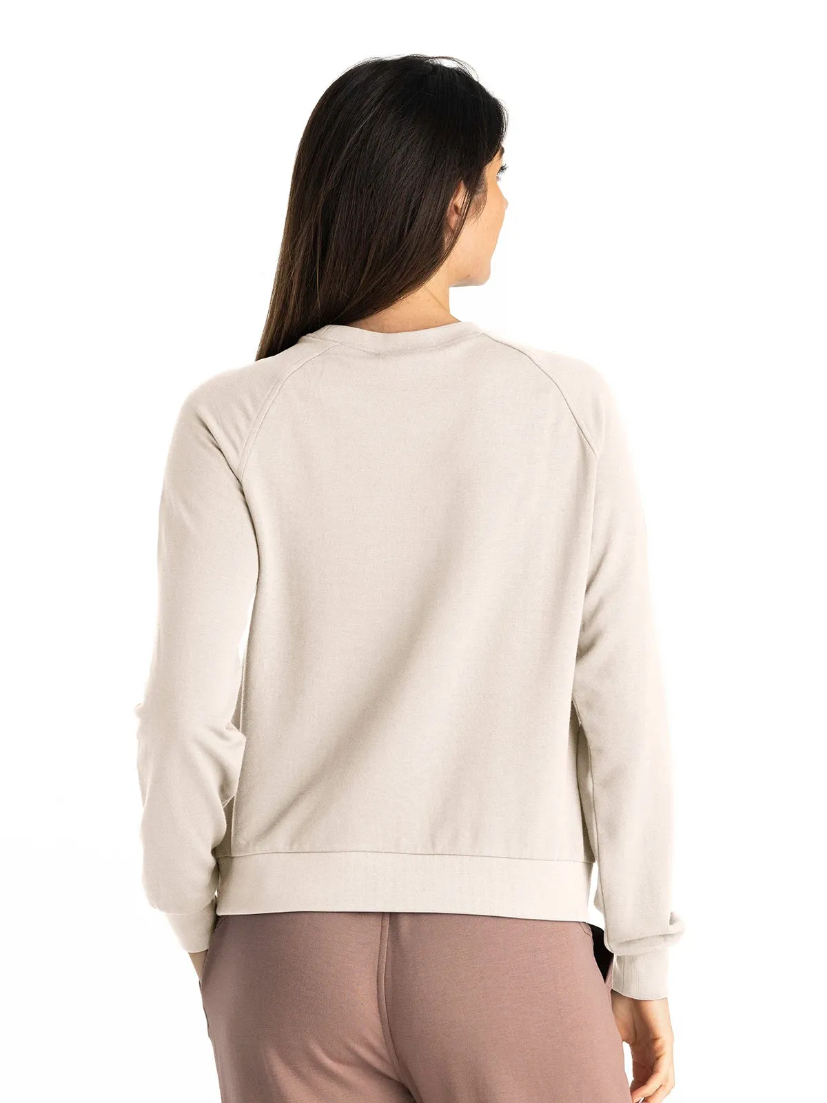 Women's Bamboo Lightweight Fleece Crew - Stone