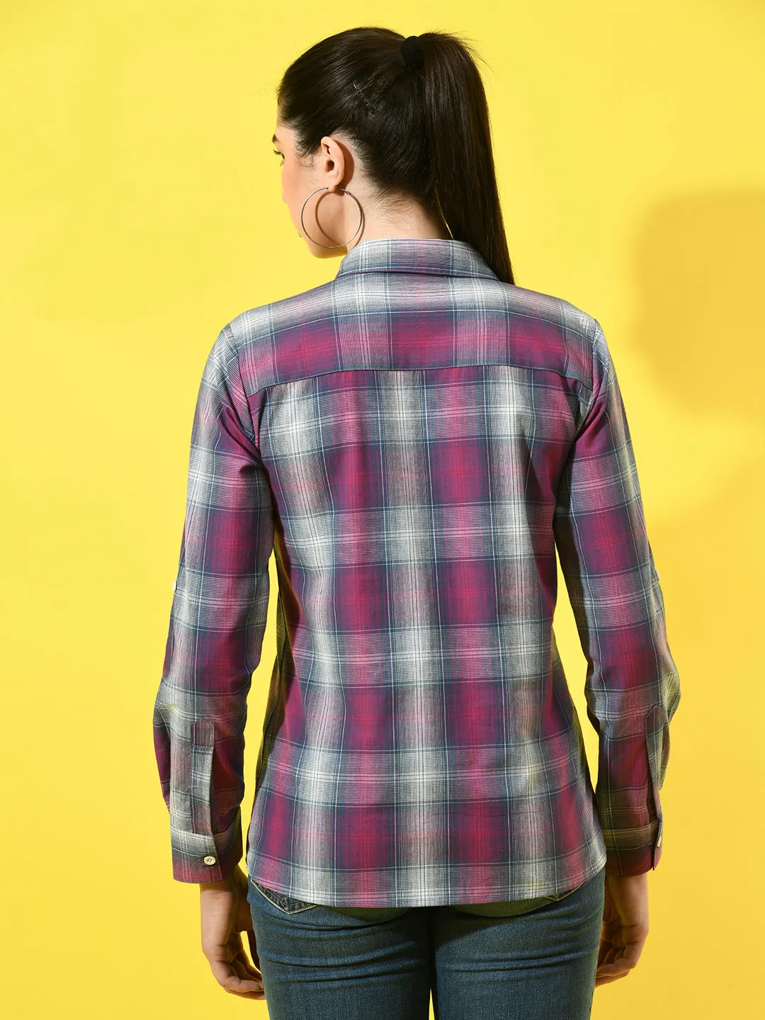 Womens Cotton Checked Shirt