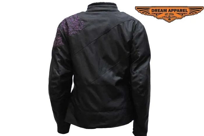 Womens Nylon Jacket With Embroidered Design