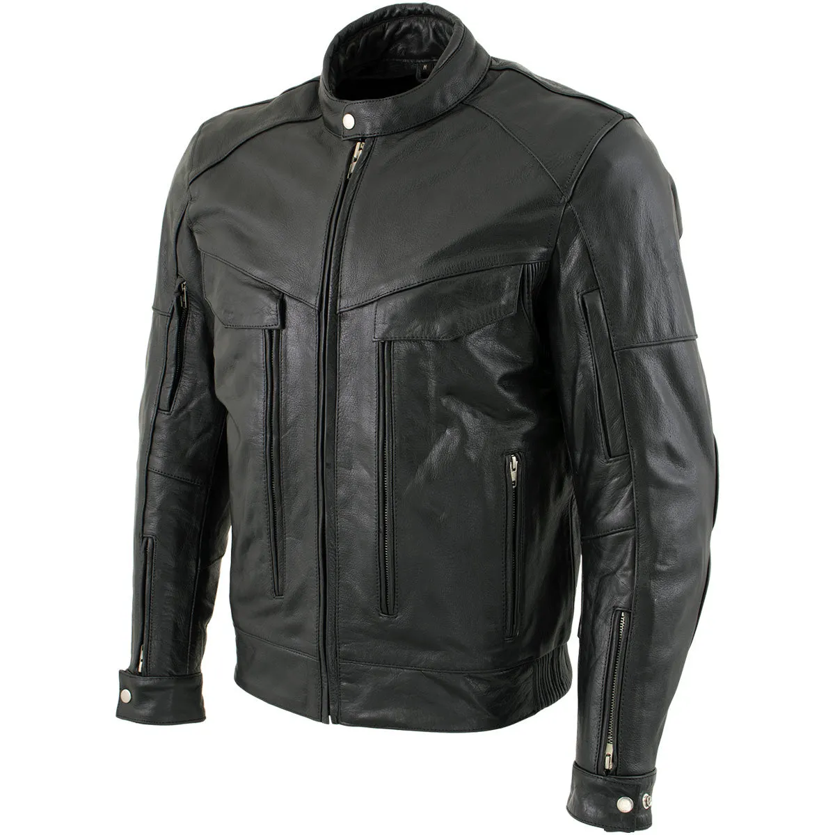 Xelement B4495 Men's Black 'Bandit' Buffalo Leather Cruiser Motorcycle